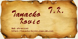 Tanacko Ković vizit kartica